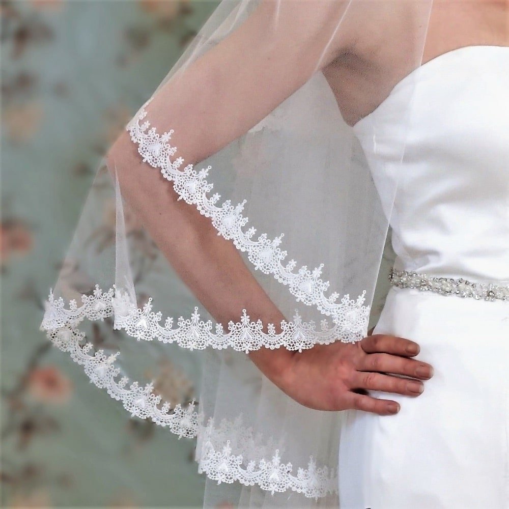 Celtic Hearts Lace Veil by EngagingBridalStore