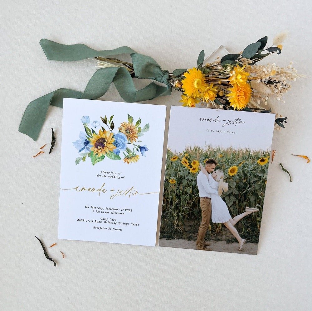 Sunflower Wedding Invitation by CreativethingStudio