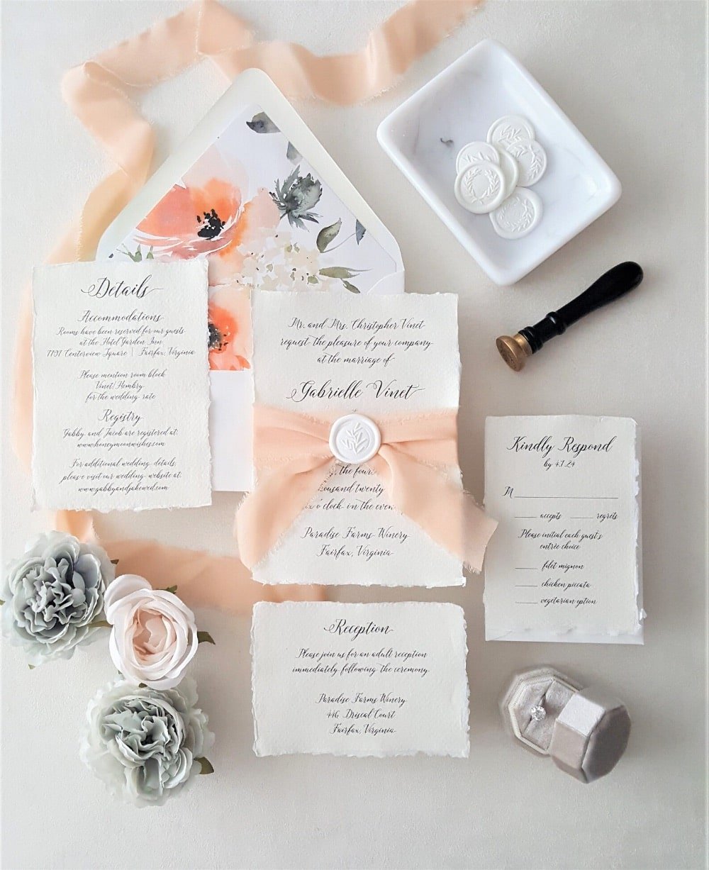 Handmade Wedding Invitations by KraftWeddingPaper