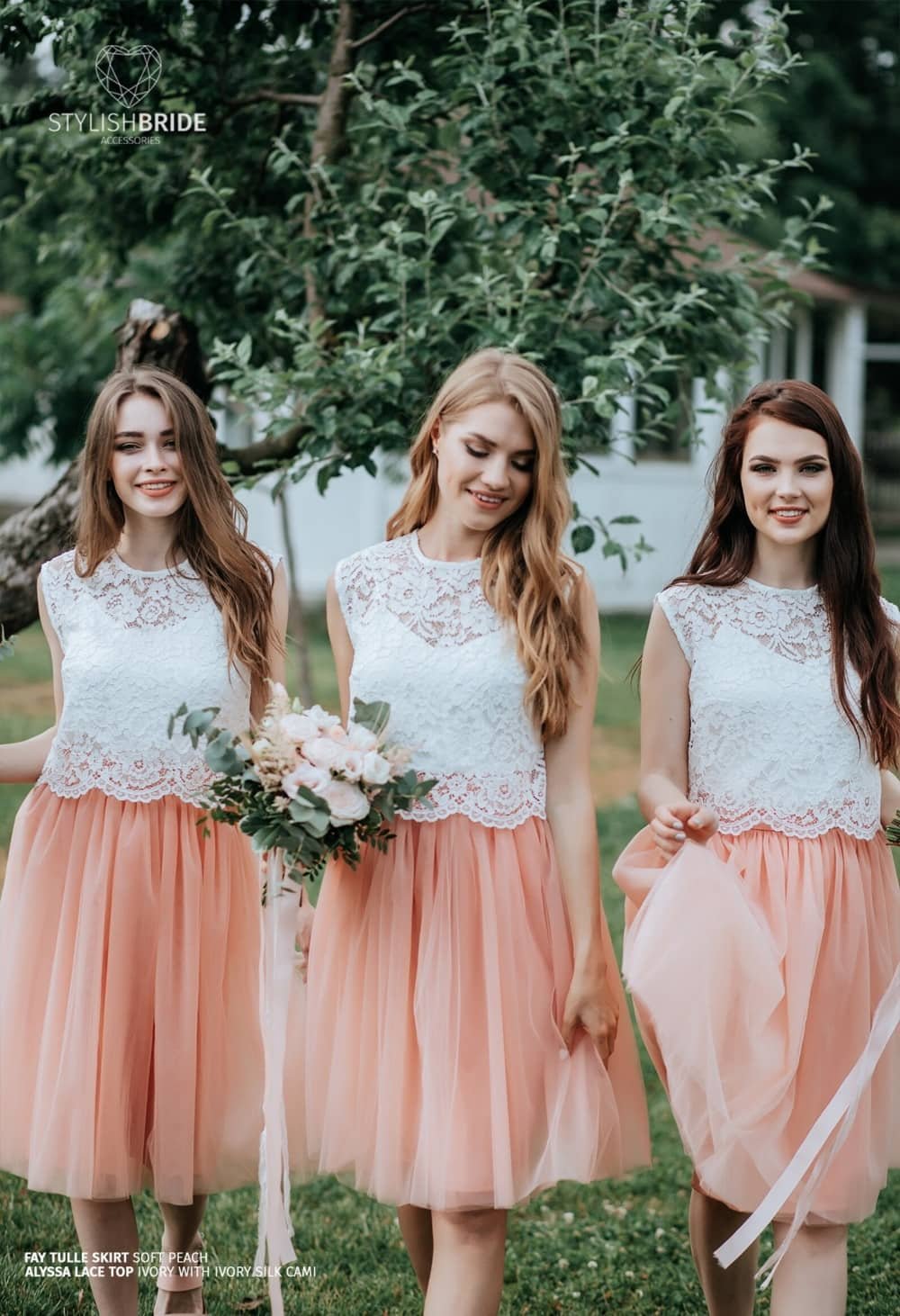Two Piece Bridesmaid Dresses by StylishBrideAccs