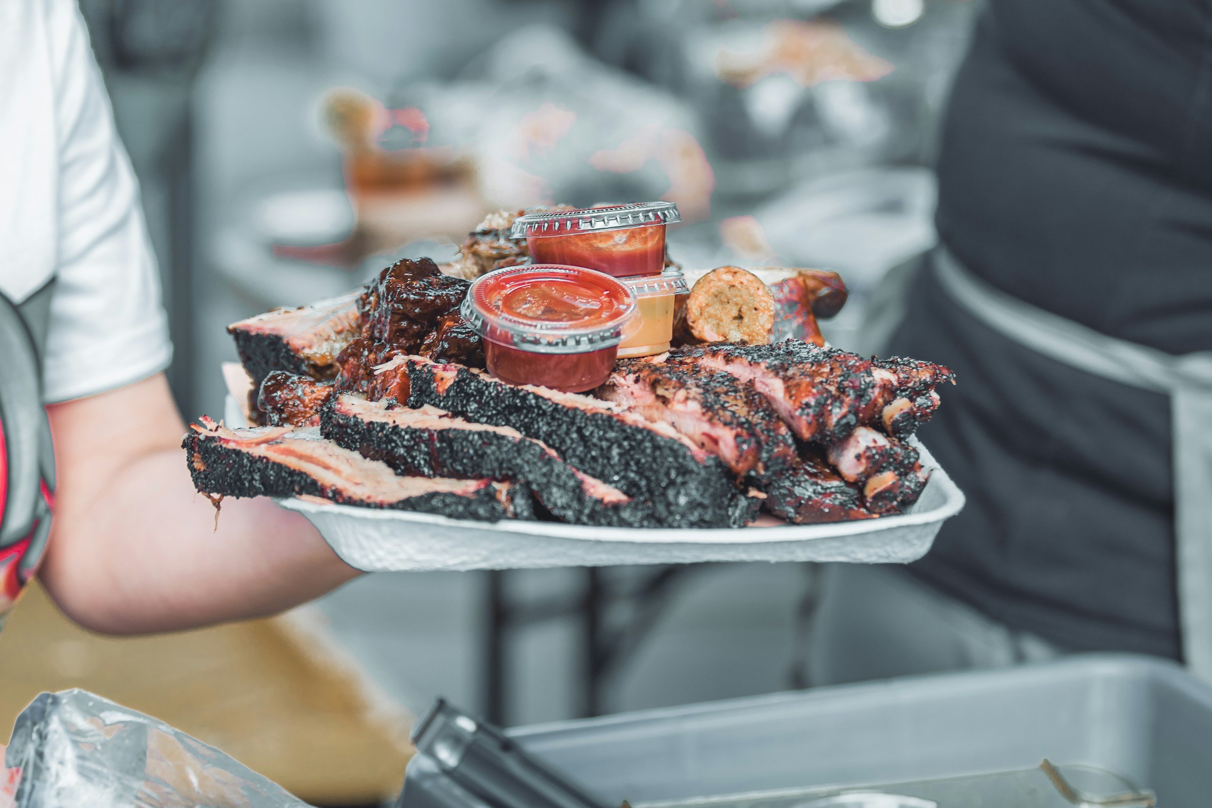 Smoked barbecue prepared for a wedding buffet