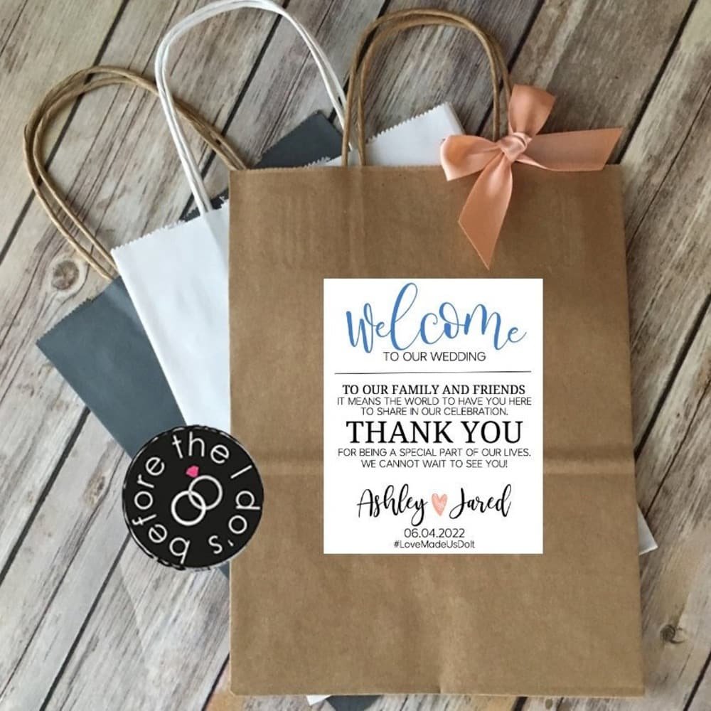 Custom Hotel Wedding Welcome Bags Personalized Printed 