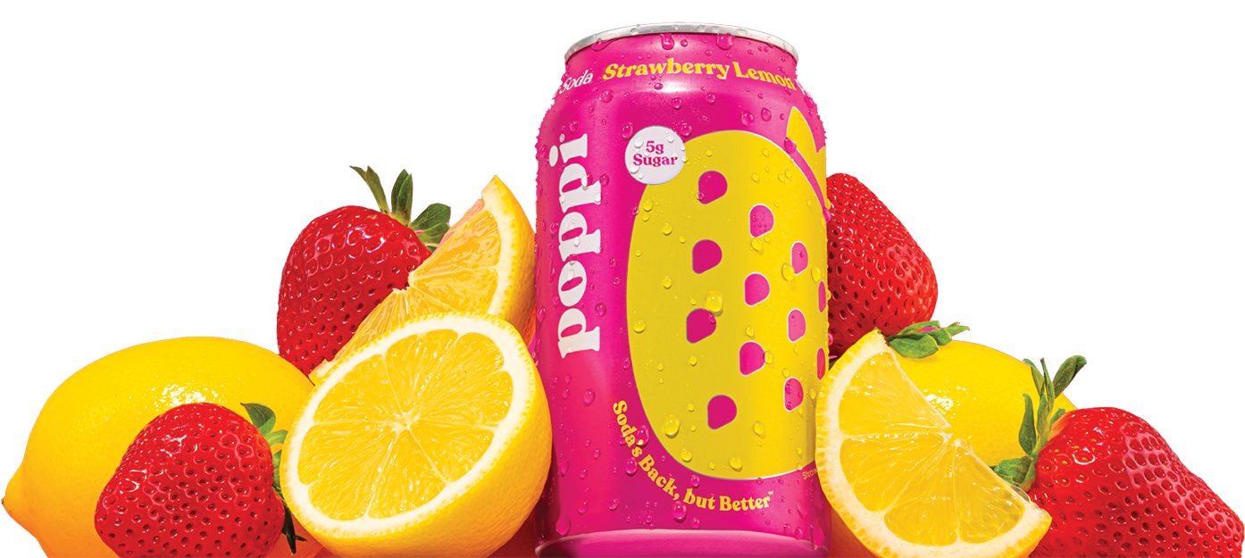 poppi strawberry lemonade soda featured in the Summer Vibes instant-win game
