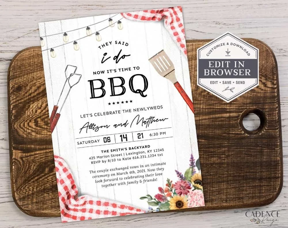 I Do BBQ Wedding: Invitations and Sample Wording
