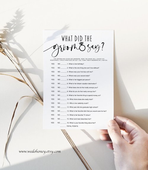 Questions About the Groom For Bridal Shower Games — Affordable Wedding ...