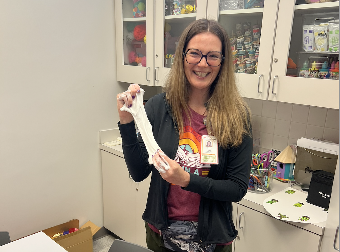 Making Slime at Texas Children's Hospital.