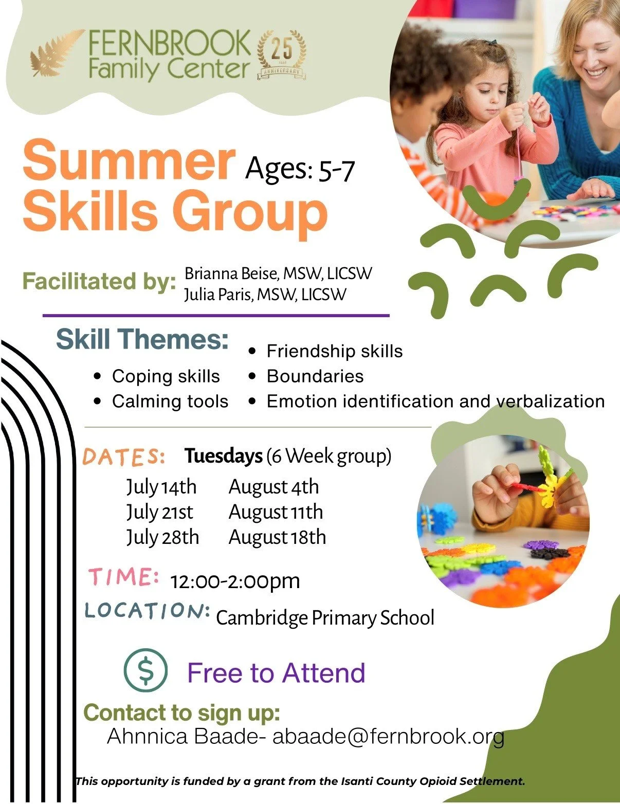 Summer Skills Group Ages 5-7