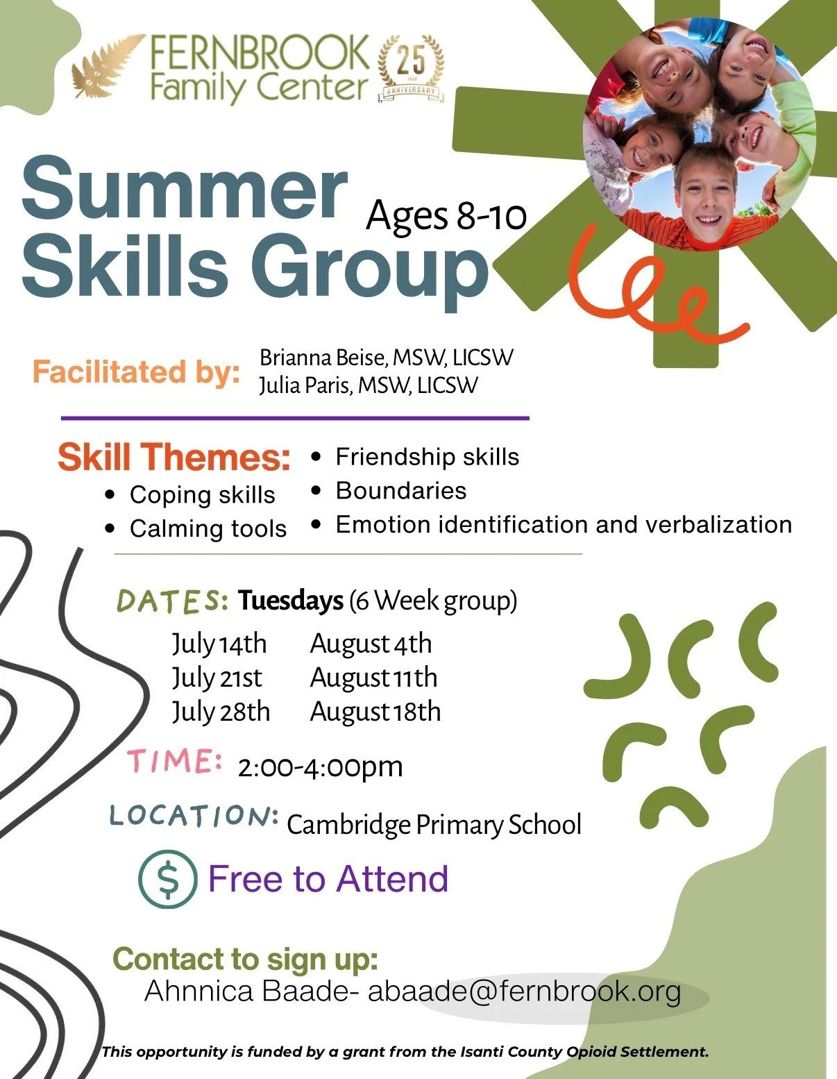 Summer Skills Group Ages 8-10