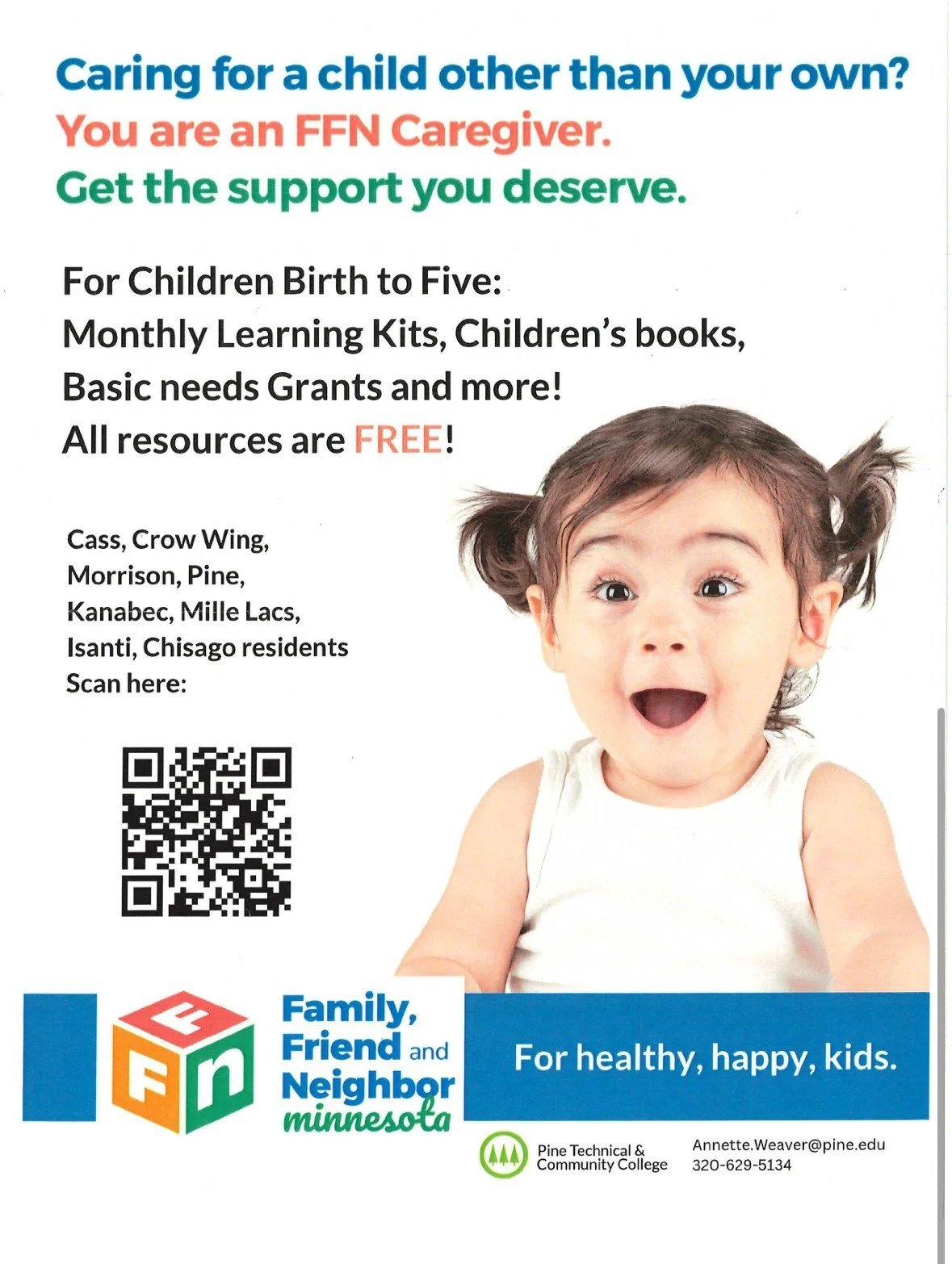 For children birth to five: Monthly learning kits, children's book, and more!