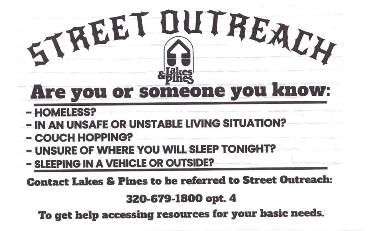 Street Outreach for homelessness.