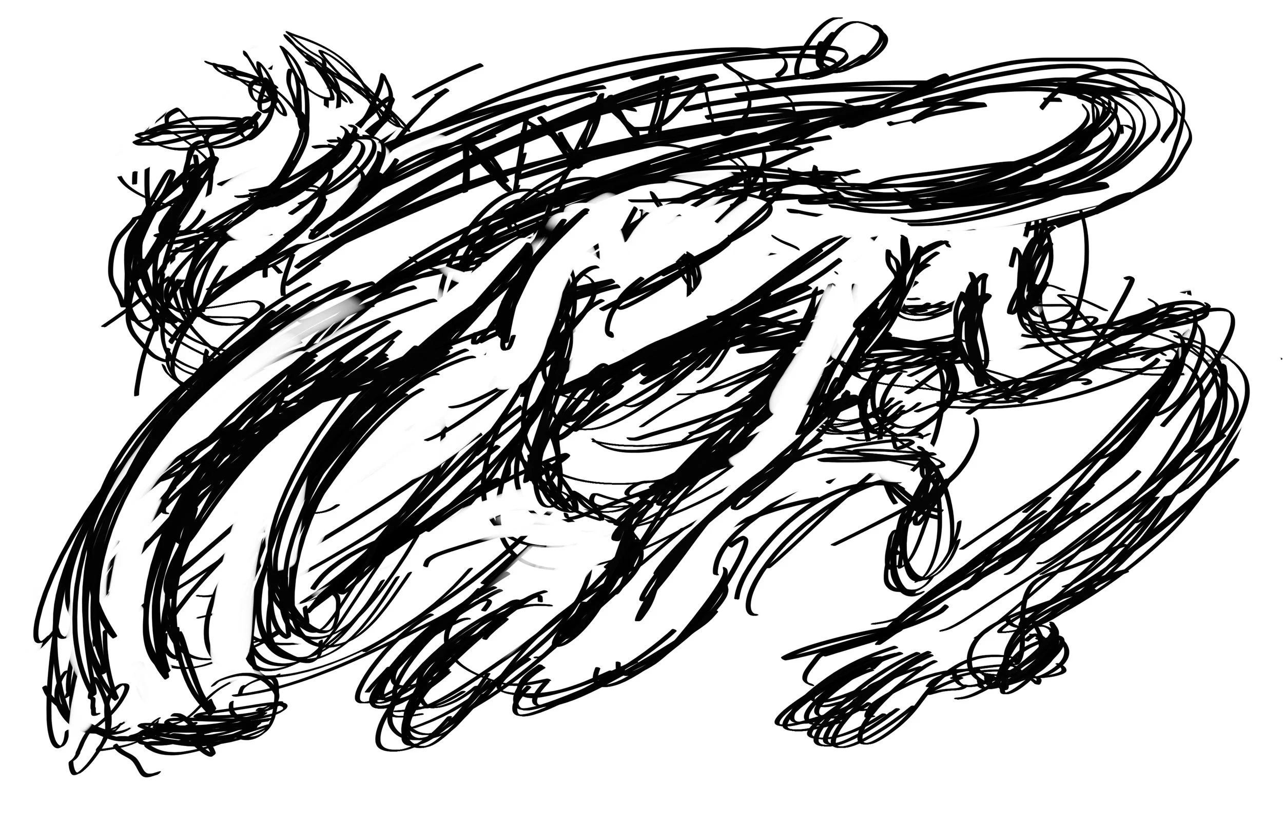 SKETCH | Dog eating it's own tail