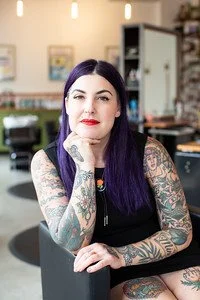 Picture of Heather Tufton w/ purple hair