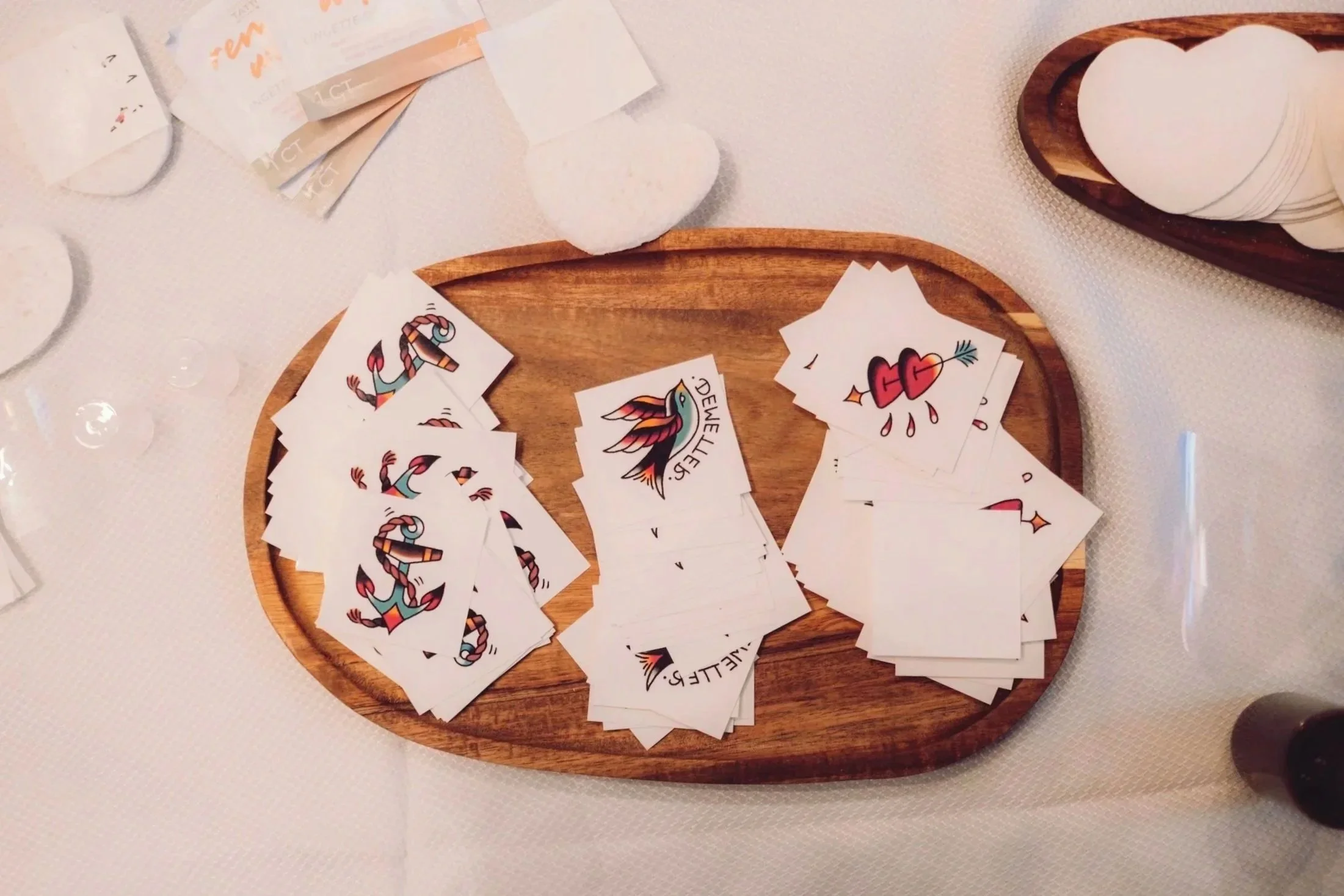 Custom temporary tattoo wedding favors designed by the bride at Sacred Heart Cultural Center wedding in Augusta, Georgia