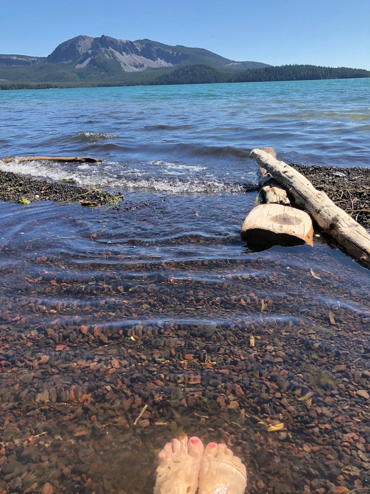 Paulina Lake Oregonian hot springs soaking feet