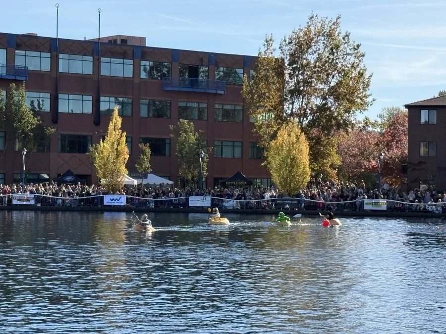 Tualatin Lake of the Commons spectators at the annual pumpkin race
