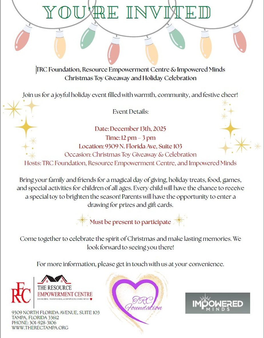 The REC/TRC Foundation/ImPowered Minds Toy and Food Giveaway