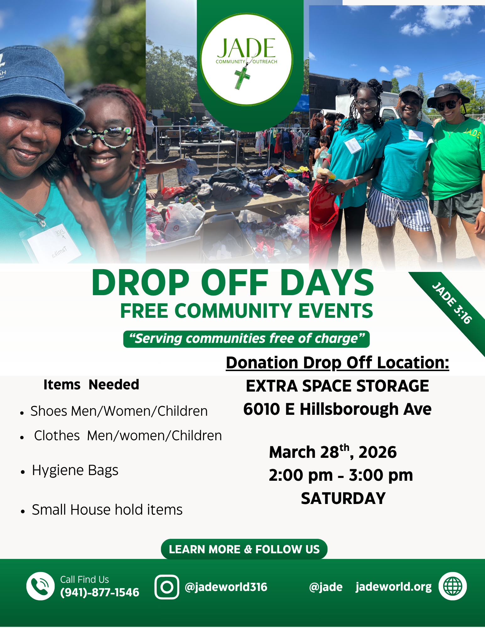 JADE 3:16 - Pop-up Shop Donation Drop off