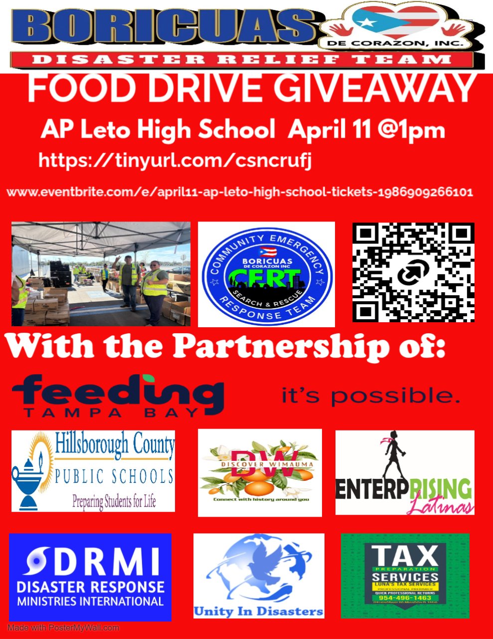 Boricuas de Corazon - Food Drive Giveaway