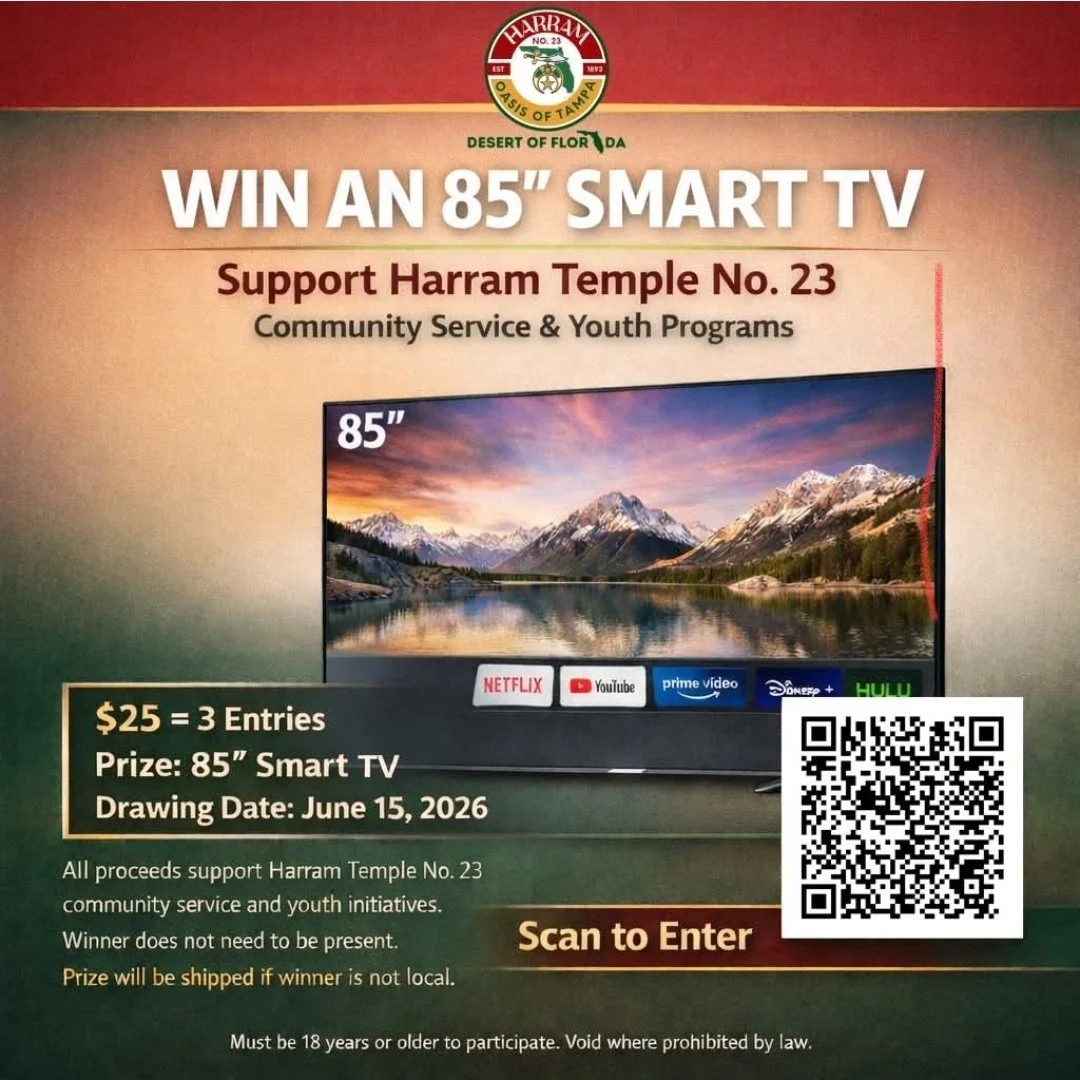 Harram Temple #23 - 85” Smart TV raffle