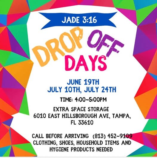 JADE 3:16 - Pop-up Shop Donation Drop off 
