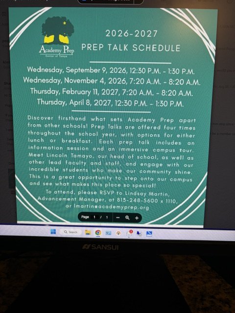 Academy Prep Talks