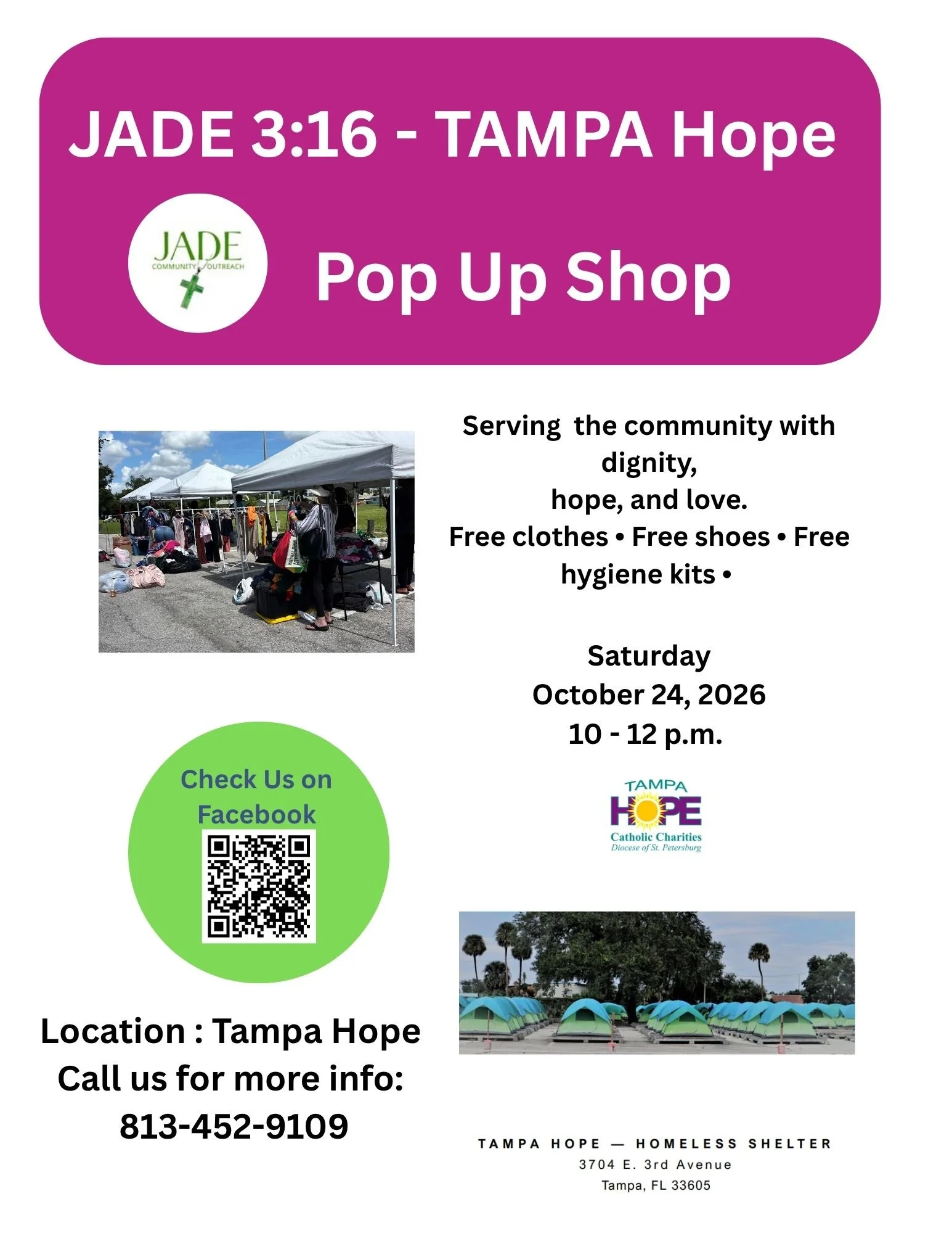Jade 3:16 - Volunteer at the Pop Up shop with Tampa Hope