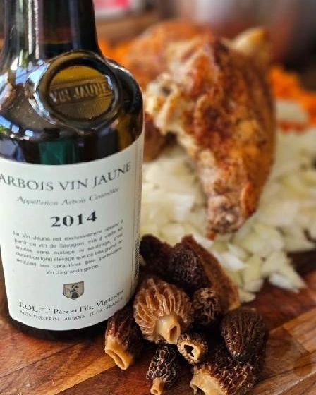 Poulet Au Vin Jaune is one of our featured dishes for Sunday Supper from the Arbois region of France. 

Chef Margot brought this recipe back to us after visiting the region this past year and, in her words, &quot;obsessing over it.&quot;

This dish i
