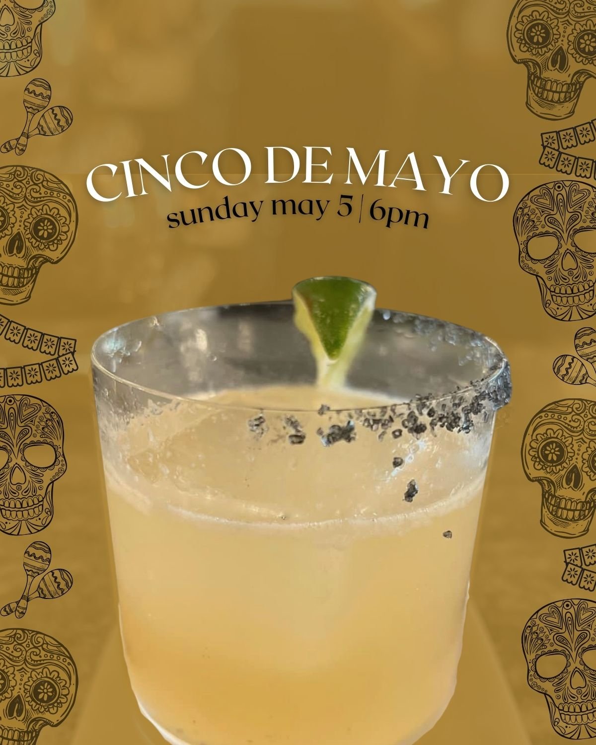 Join us for a night of our favorite Mexican dishes, margaritas &amp; cocktail pairings, and music this upcoming Sunday, May 5! 

Chef Margot &amp; Chef Donivan are cooking four courses featuring Achiote &amp; Pork Tamales, Grilled Shrimp, Arrachera S