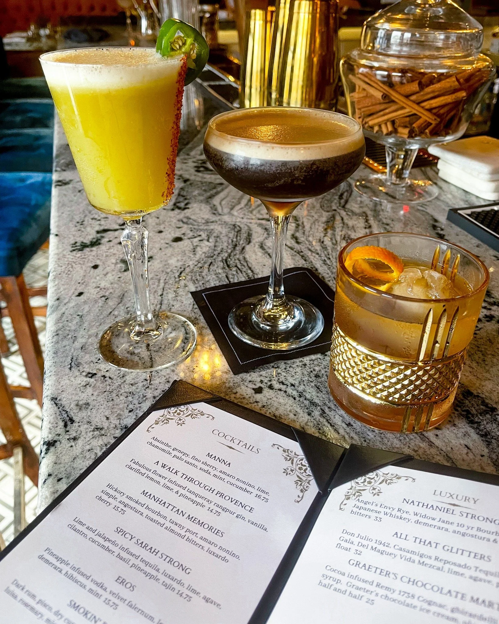 Three&rsquo;s not a crowd when it comes to this trifecta. Try one of our signature cocktails to warm you up this week. 🔥