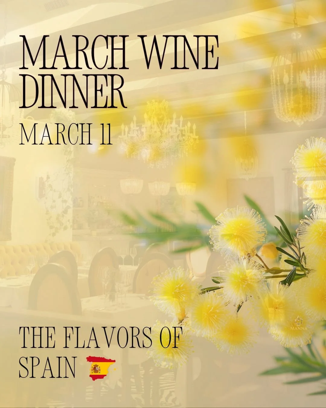 🇪🇸 Join us as we explore Spain one dish at a time! This month, we're pairing delicious Spanish-inspired cuisine with wines to enhance the experience. 🇪🇸

Preview the four-course menu below and stay tuned for our wine picks, coming soon!

Menu:
Sa