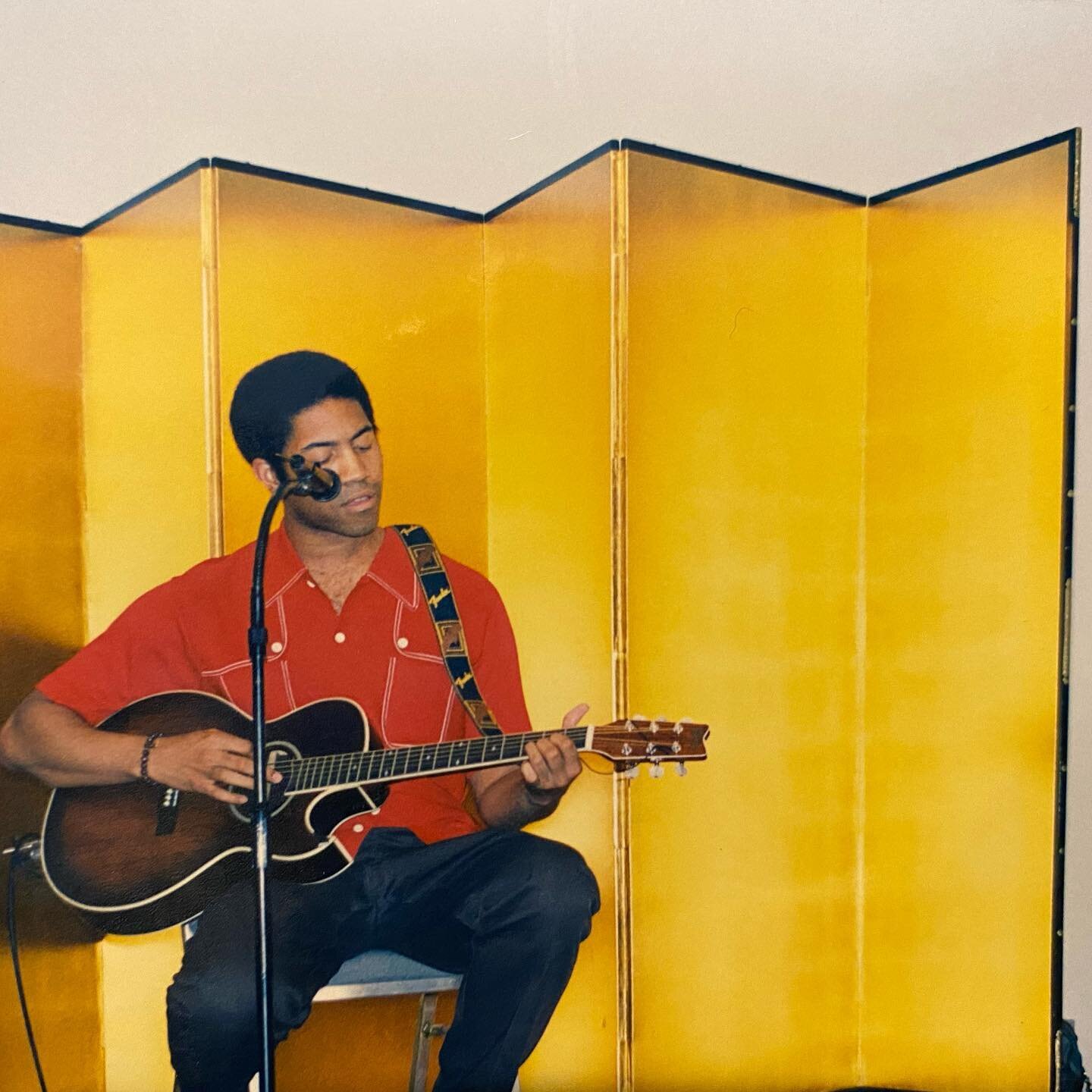 Missed world Afro day. Here&rsquo;s a throwback. Playing guitar in Japan at some fancy shindig to promote the play I was doing, Otonari No Dasso-Hei by Seito Ren-San.