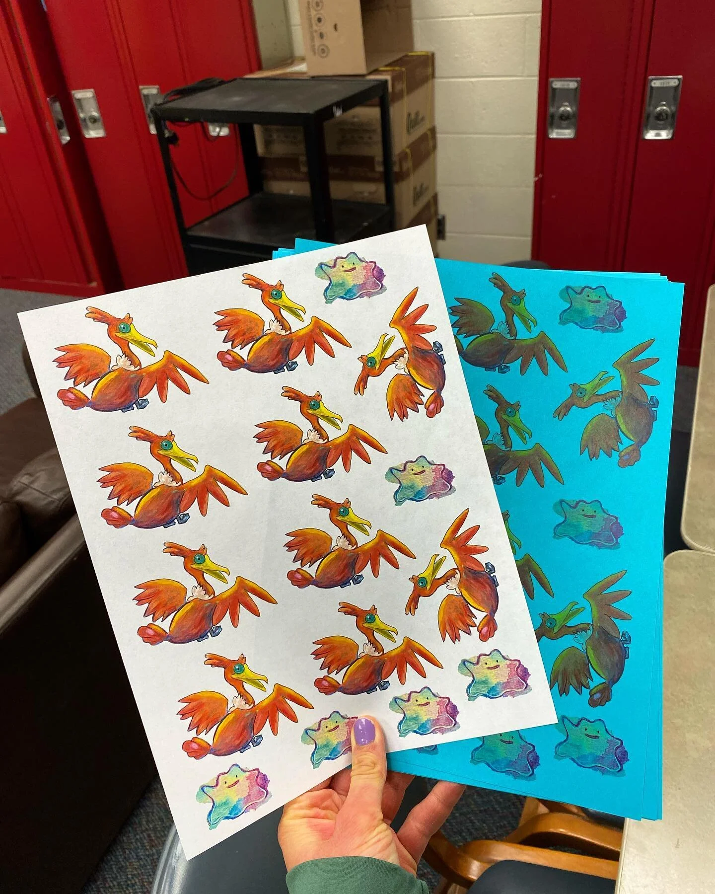 Printed some test sheets of my new sticker designs today! Putting them on sticker paper this week, stay tuned!
#pokemonfanart #pokemonday #cramorant #shinypokemon #ditto #watercolorpainting #customstickers