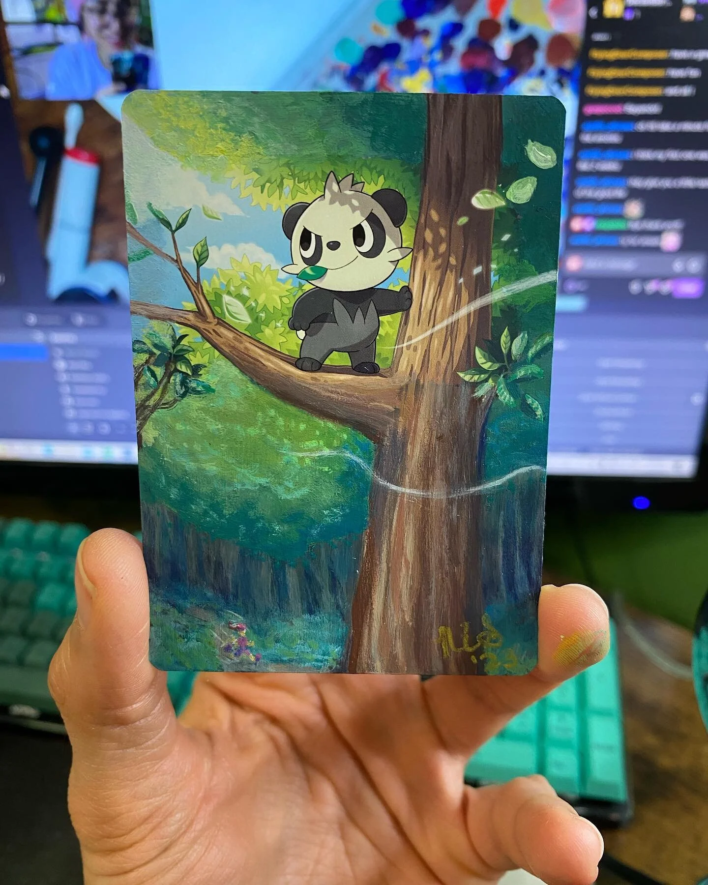 Pancham card alter, commission for a friend! Original card artist is Sanosuke Sakuma. I painted this on Twitch today. Thank you for hanging out!
#pancham #pokemoncardalter #pokemonfanart #pokemonart #twitchstreamers #twitchartist #twitchaffiliate #ne