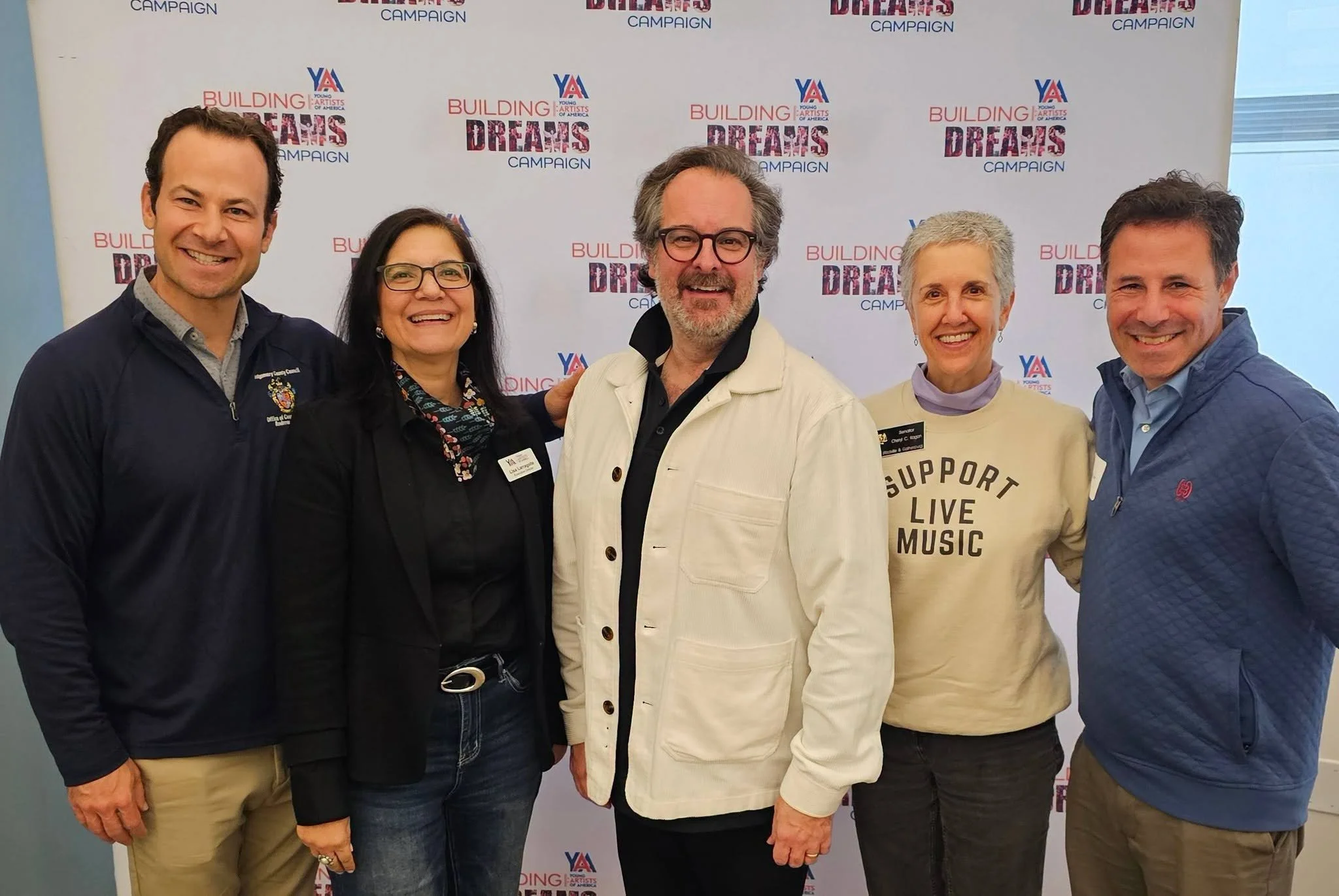 MoCo Councilmember Andrew Friedson, Lisa Larragoite, Rolando Sanz,  Maryland Senator Cheryl Kagan, Maryland Senator Craig Zucker (L-R) 