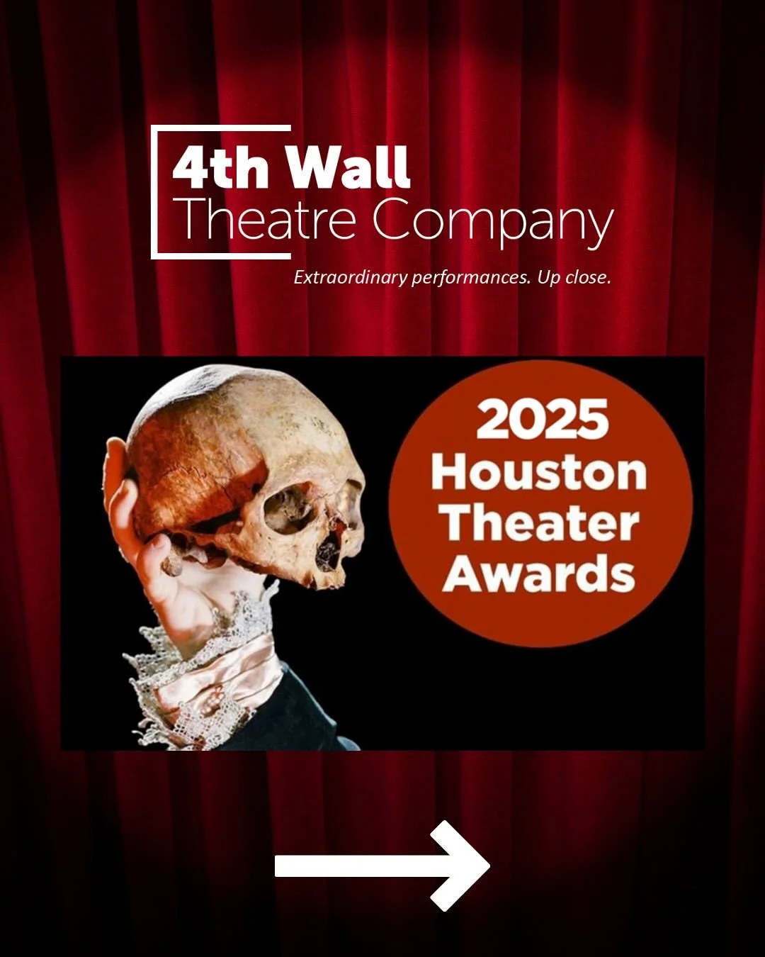 The Houston Theater Awards from @houstonpress have been announced!
4th Wall and the incredible artists who joined us last season received 8 awards total — including Best Season, Best Artistic Director, and Best Play — along with 9 additi