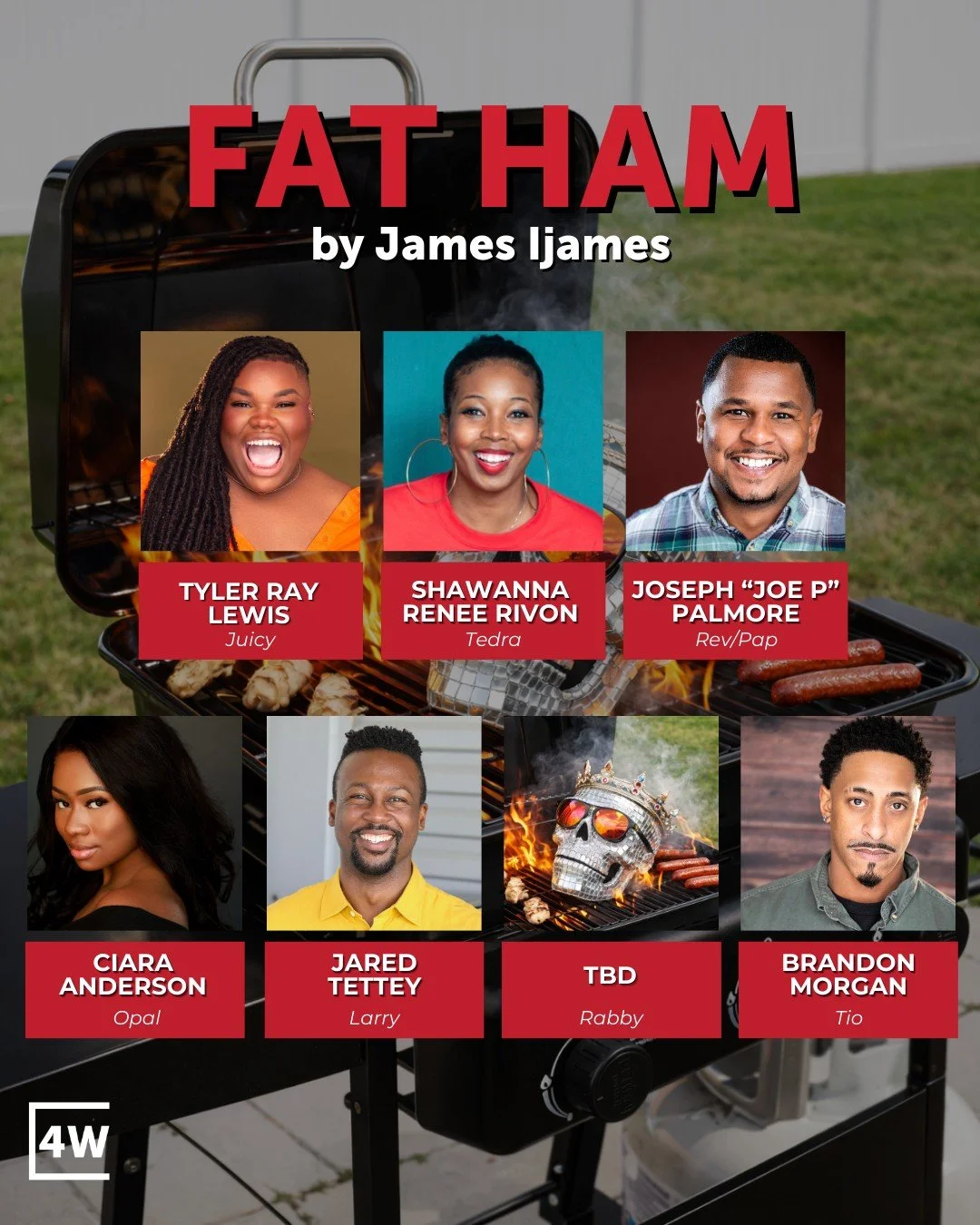 Announcing the cast for FAT HAM by James Ijames!

Juicy is a queer, Southern college kid well-versed in Shakespeare and Radiohead. When the ghost of his father demands revenge, he questions whether to break cycles of trauma or follow fate. Amid a rau