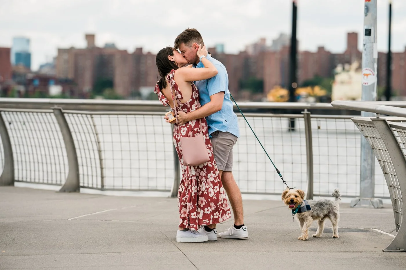 Wedding Proposal in Transmitter Park in Greenpoint, Brooklyn, NY