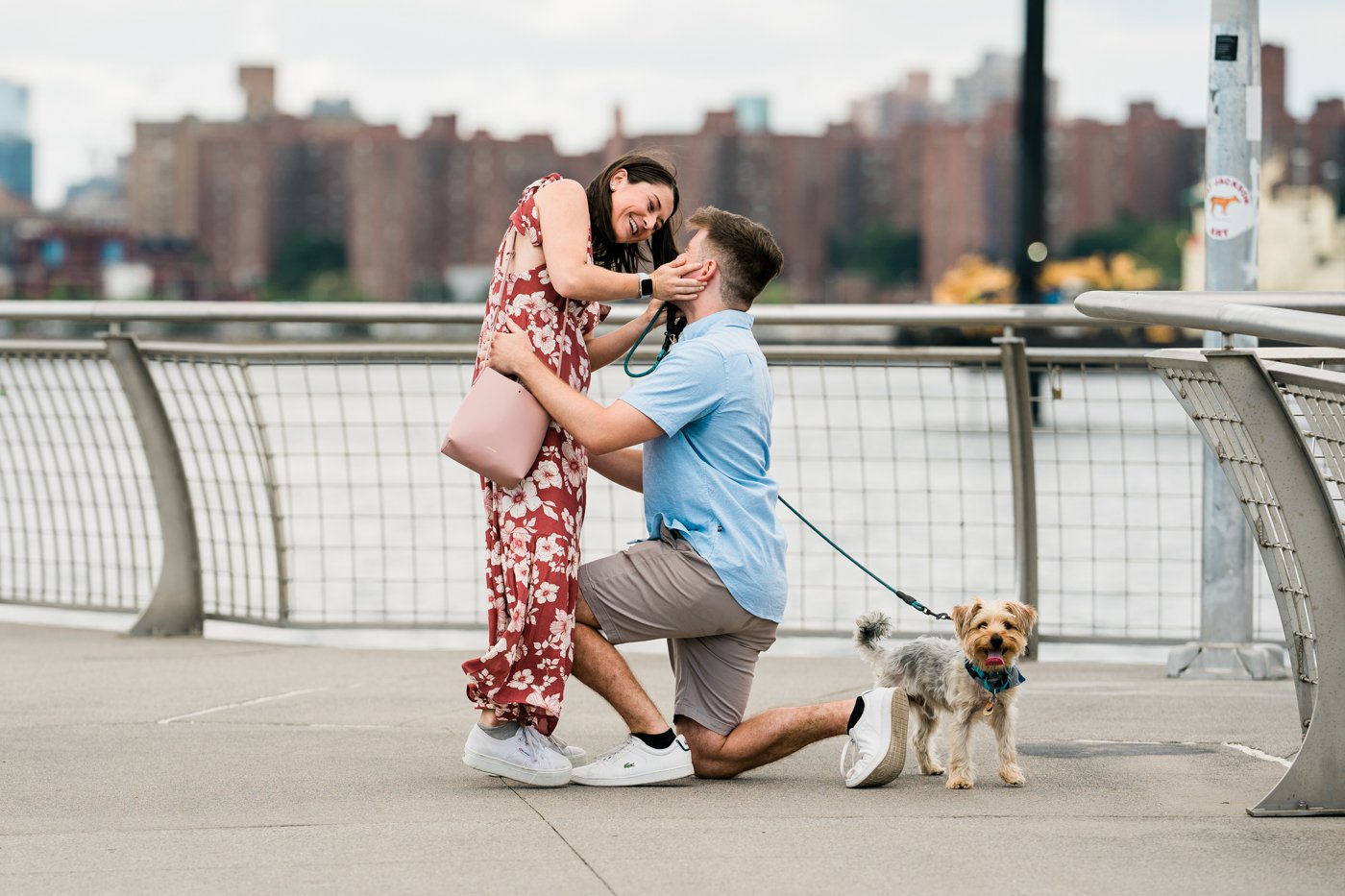 Wedding Proposal in Transmitter Park in Greenpoint, Brooklyn, NY