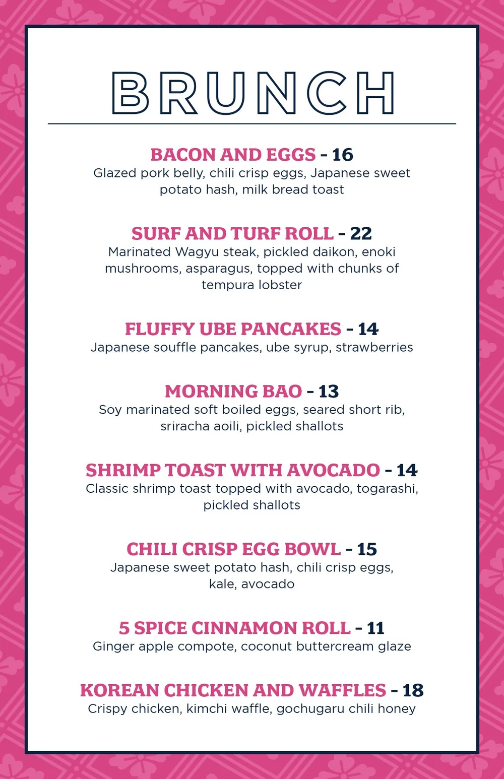 Brunch Menu — Good Fortune St.Pete