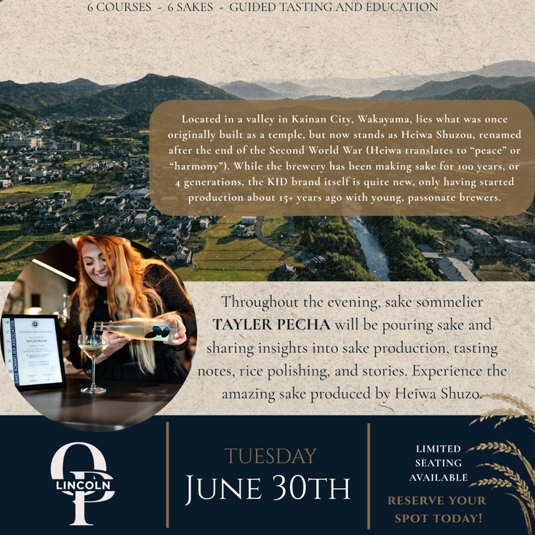 Sake Dinner Featuring Heiwa Shuzo