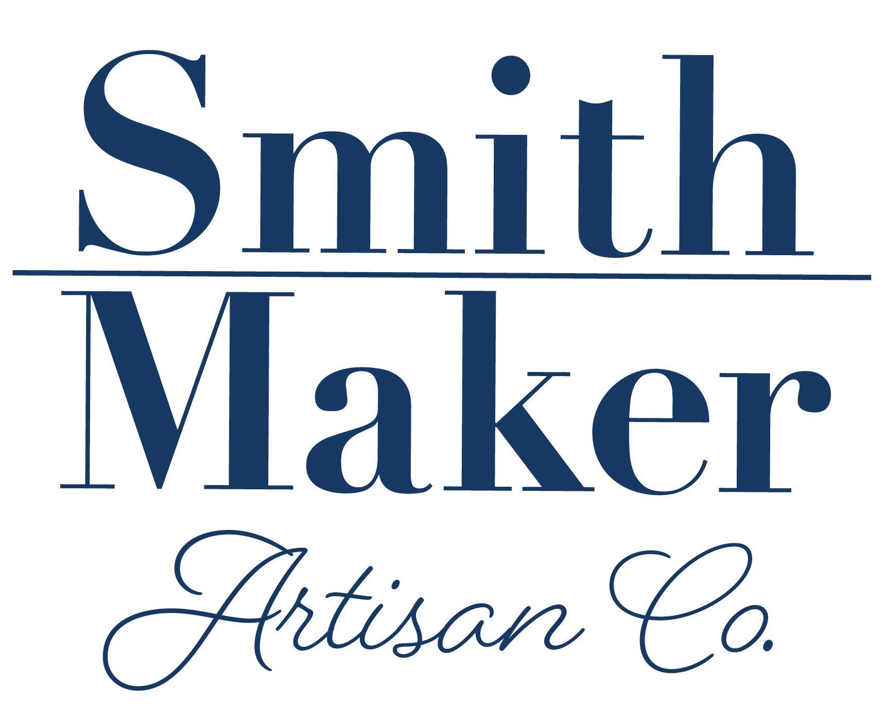 SmithMaker Artisan logo design navy-white