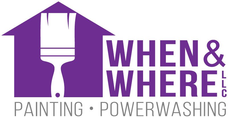 logo design painting paintbrush house purple