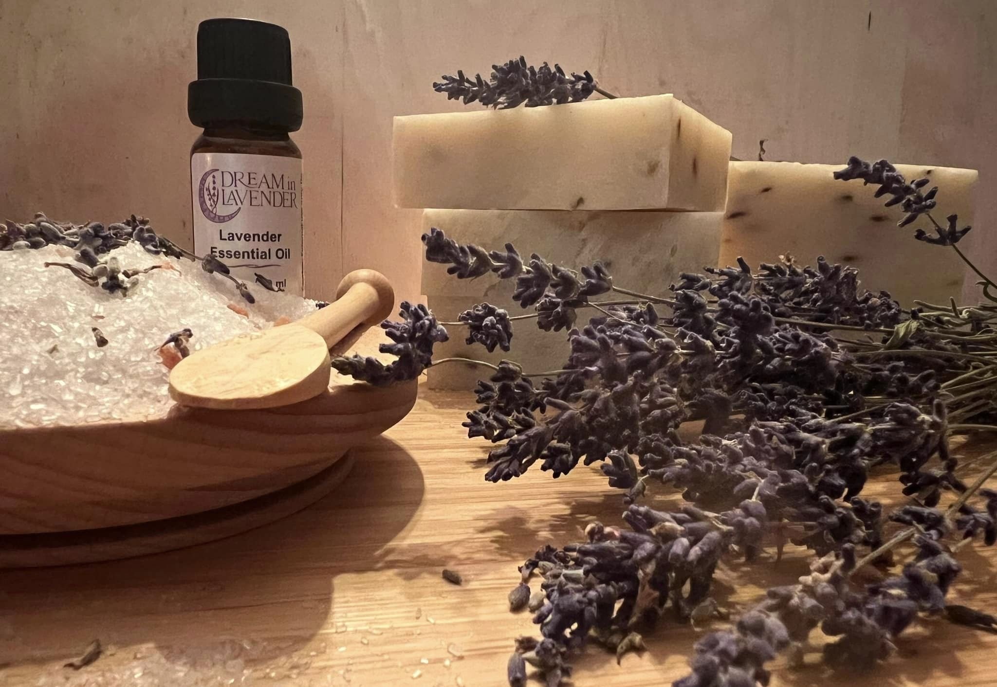 photo of lavender products staged