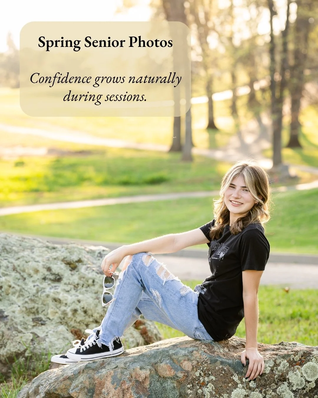 Spring senior sessions are such a great balance of energy and ease. The weather is comfortable, the light is soft, and seniors tend to settle into the experience naturally.

Most seniors don&rsquo;t walk into their session feeling confident &mdash; a