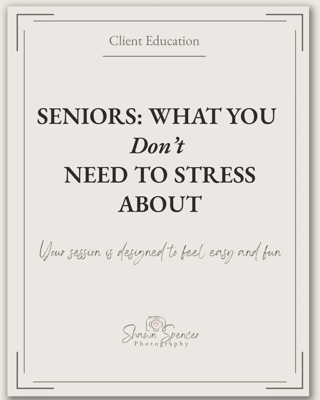 What seniors don&rsquo;t need to stress about

During senior season, I always like to remind both seniors and parents of this: there&rsquo;s a lot you don&rsquo;t need to stress about.

You don&rsquo;t need to know how to pose, have perfect expressio
