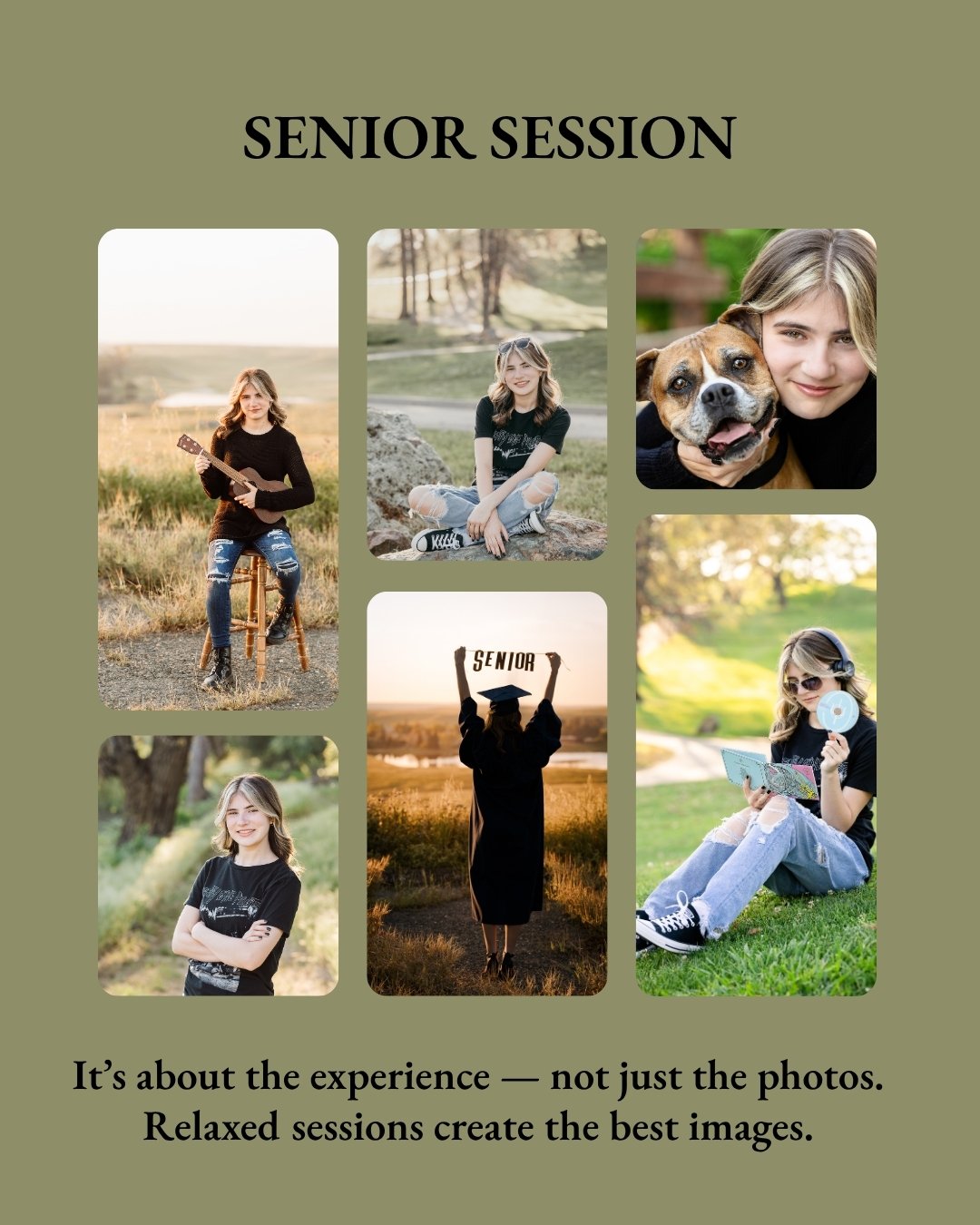 Senior session &ndash; experience over photos

Senior sessions aren&rsquo;t just about the final images &mdash; they&rsquo;re about the experience.

From start to finish, my focus is on guiding seniors in a way that feels comfortable and encouraging.