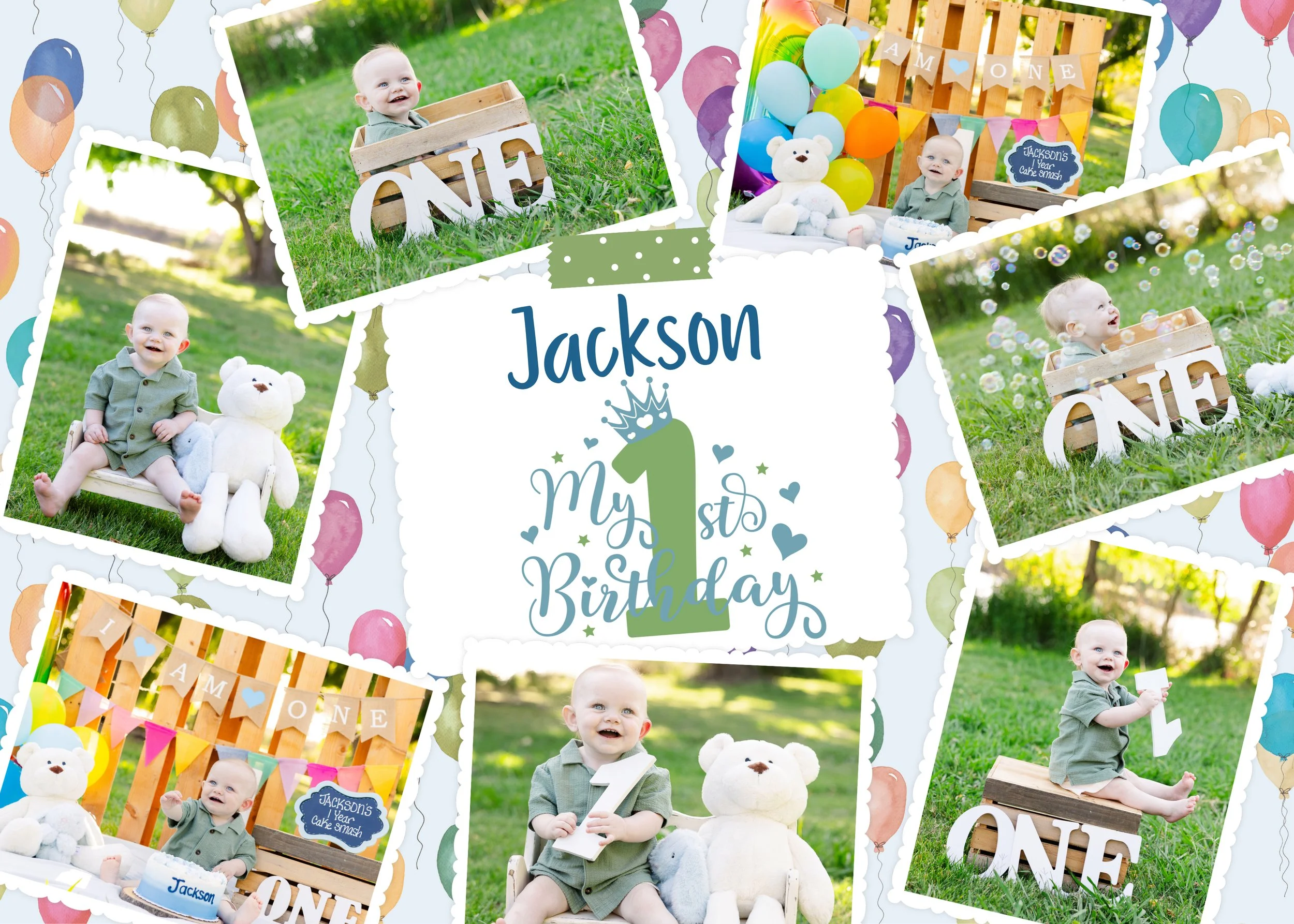 Jackson’s Cake Smash and 1 year Milestone Photos at Camden Lake Park