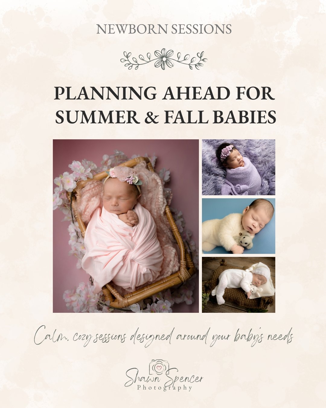 Newborn sessions are best planned before baby arrives.

These sessions are calm, cozy, and paced around your baby&rsquo;s needs.

Planning early ensures you have a spot reserved once baby is here.

If you&rsquo;re expecting soon, now is the time to r