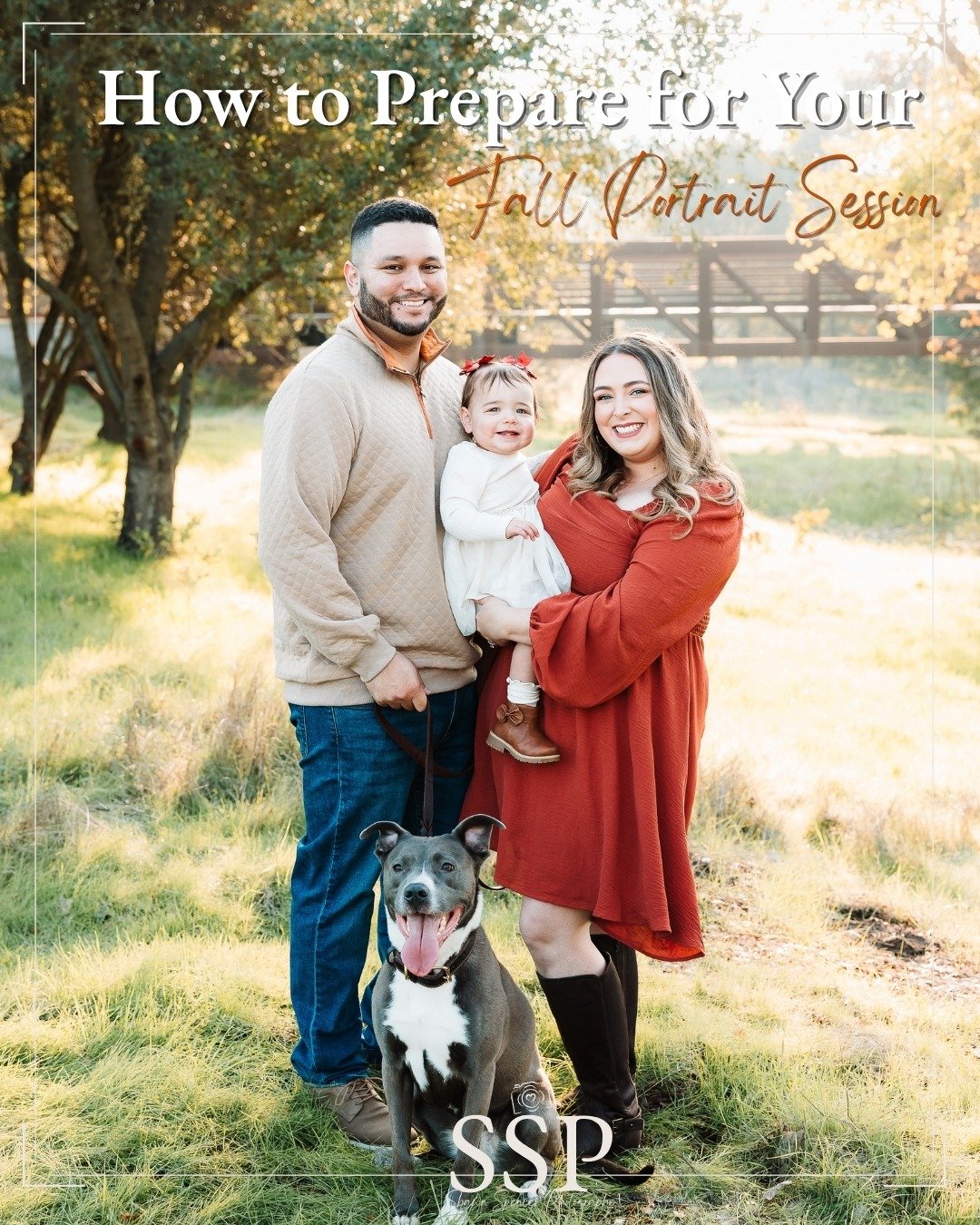Getting ready for fall portraits doesn't have to feel stressful.

A little preparation ahead of time can make such a difference on session day. Choose your outfits early, try not to overschedule your day, make sure everyone has eaten and give yoursel