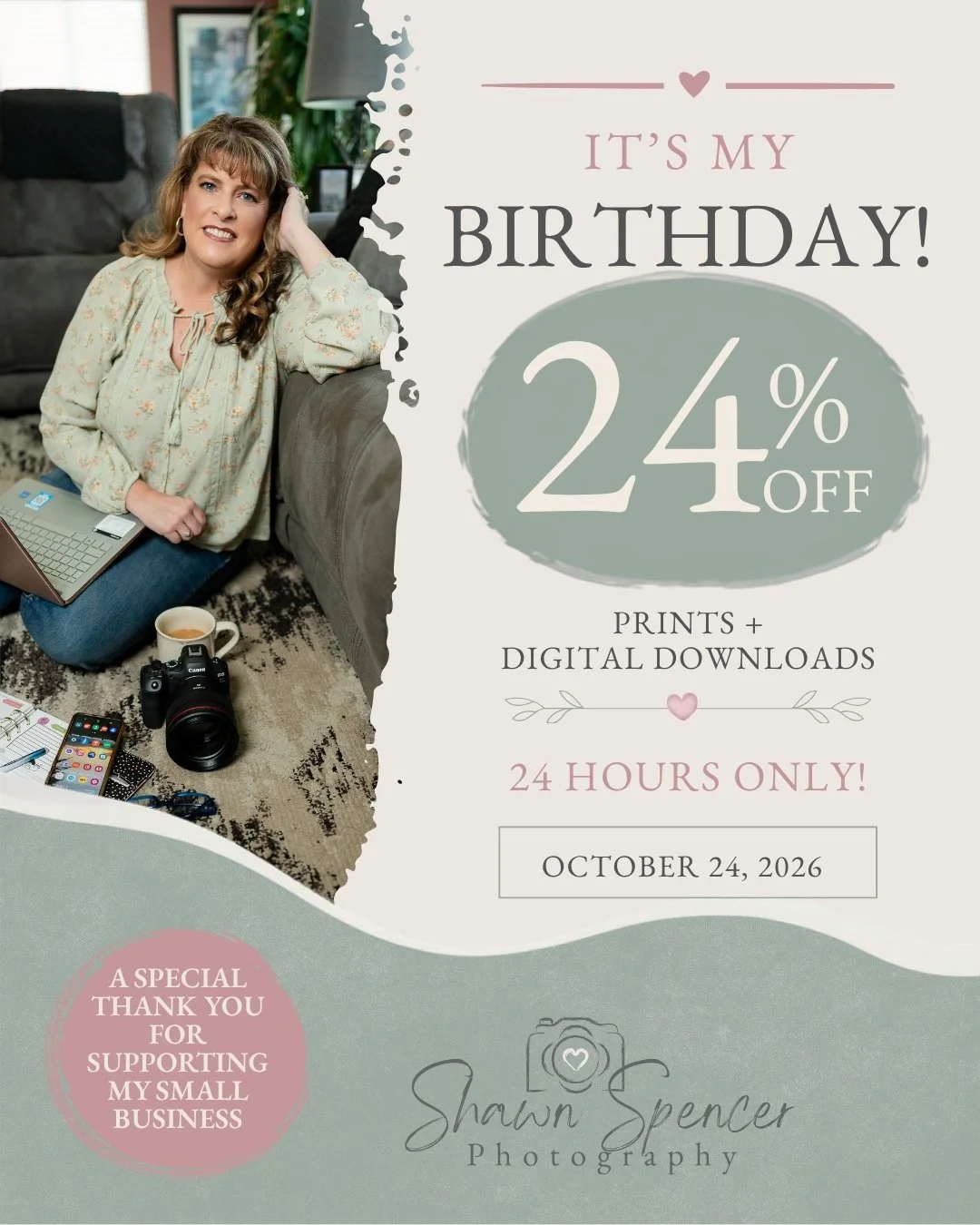 My birthday is tomorrow! And this year is a big one&mdash;I'm turning 55! 🎂

I couldn't exactly offer 55% off (although I'm sure no one would complain!), so I'm bringing back one of my favorite birthday specials instead.

For 24 hours on October 24,